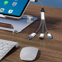 Cable Extensor USB-A OTG de Ángulo Recto 2 en 1 y 3 en 1, Personalizado OEM, con Trenzado de Metal y Nailon, para Computadora