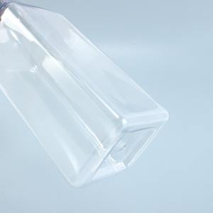 Bouteille de jus en PET biodégradable de 1500ml 50oz, pot à lait rond carré en <span class=keywords><strong>plastique</strong></span> avec bouchon à rabat, <span class=keywords><strong>carafe</strong></span> à boissons transparente - Product Image 6