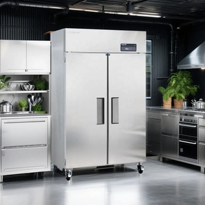 American Style Large Capacity Efficient Cooling Fresh Refrigerator Commercial Two Doors Upright Chiller/Freezer - Product Image 2