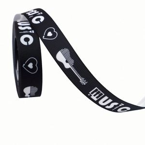 Cinta de Grosgrain con Estampado de Notas Musicales de 1.6cm y 10 Yardas, Variedad de Diseños, para Envolver Regalos y Decoración de Eventos Musicales - Product Image 3