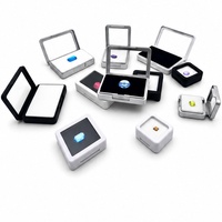 Boîte d'emballage en plastique personnalisée classique carrée ou rectangulaire pour pierres précieuses avec éponge, présentoir à bijoux et diamants