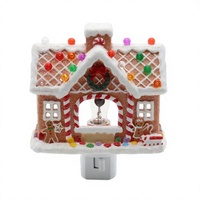Lampe de chevet carrée en plastique en forme de maison de pain d'épices, à brancher, pour Noël, décoration de chambre, cadeau, vente en gros d'usine