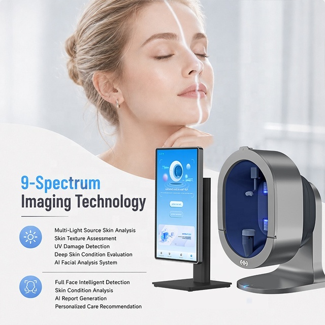 Commercial AI Skin Analyzer Machine Facial Skin Testing Device Moisture Oil UV Skin Tone Analysis for Beauty Salon