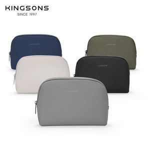 Kingsons Waterproof Cosmetic <b>Bag</b> Gray Zipper Closure Horizontal Square Everyday Use Passport Holder <b>Document</b> Case - Product Image 2