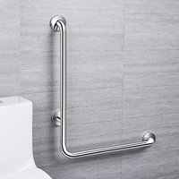 Barre d'appui murale en acier inoxydable en forme de L pour salle de bain, main courante de sécurité pour douche, toilettes, aide aux personnes âgées