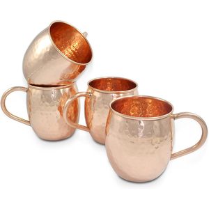 AVS STORE Lot de 4 tasses en cuivre martelé de haute qualité, taille de 16 oz, style isolé, pour mules de Moscou, capacité de 600 ml - Product Image 2
