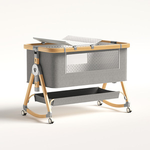 <span class=keywords><strong>Lettino</strong></span> Pieghevole <span class=keywords><strong>Portatile</strong></span> per Neonati con Altezza Regolabile, Multifunzionale in Metallo con Rullo e Zanzariera - Product Image 6