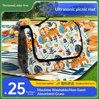 Tapis de pique-nique imperméable, épais, de forme carrée, pour le camping, en tissu coton PEVA Chunya
