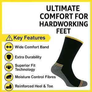 Heavy Duty <b>Work</b> <b>Socks</b> With Comfort Formal Office & Casual Everyday Wear - Product Image 3