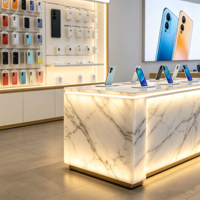 Exhibidor de Acrílico Personalizado con Diseño Moderno de Mármol Natural para Teléfonos Celulares, Mostrador para Hotel, Tienda de Celulares, Estante de Exhibición