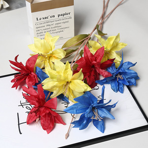 Flor de Lirio Artificial Lichao, Tallo Único de Seda, Decoración para Bodas, Arreglo Floral Ecológico para Pasillos y Hogar - Product Image 1