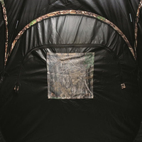 Abri de chasse de luxe en acier à ressorts à 4 panneaux, tente au sol pour 2 personnes, 1 chambre, imperméable, en tissu nylon, pour la chasse au cerf et au dinde