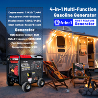 Nouvelle conception Générateur à essence 4 temps 4-en-1 avec réservoir de carburant de 35 L, intégrant compresseur d'air 6 kW/soudeuse/découpeur plasma en une seule unité