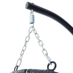 Nieuwe Draagbare En Inklapbare Ovale Patio Rieten Schommel Hangmat Tuin Weave Opknoping Ei Stoel Voor Indoor Slaapkamer Meubilair - Product Image 4