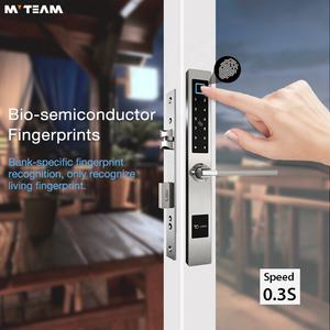 TTLock एप्लिकेशन स्मार्टफोन नियंत्रण वाईफ़ाई वायरलेस रिमोट एल्यूमीनियम कांच के दरवाजे बंद फिंगरप्रिंट स्लिम स्मार्ट ताला कांच के दरवाजे के लिए - Product Image 4