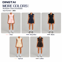 Robe de tennis Ball Pocket pour femme, col carré, dos échancré, plissée, évasée, avec short séparé et coussinets amovibles, pour le golf et le yoga