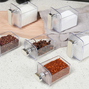 Kitchen Seasoning <b>Box</b> with Door <b>Storage</b> and Organization Jars Wall Mounted Condiment Organizer for Spices for Home or <b>Camping</b> - Product Image 5