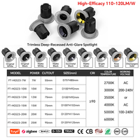 Fabricant de spots encastrés LED sans cadre anti-éblouissement OEM ODM personnalisés, haute efficacité 110-120lm/W, pour plafond intérieur