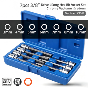 ชุดซ็อกเก็ตหกเหลี่ยม DIY 7 ชิ้น ขนาด 3/8 นิ้ว ชุบโครเมียม สำหรับซ่อมยานยนต์ - Product Image 2