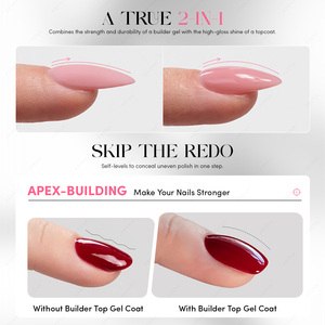 JTING Gel Constructor Transparente de Alta Calidad, Capa Superior Sin HEMA/TPO/TMPTA, No Requiere Limpieza, Fortalecedor 2 en 1, Esmalte de Uñas en Gel Transparente Multifunción - Product Image 3