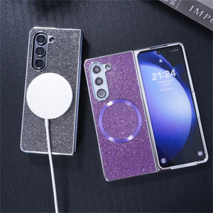 Étui de téléphone magnétique à paillettes de placage de luxe pour <span class=keywords><strong>Samsung</strong></span> Z Fold 6 5 4 <span class=keywords><strong>ZFold</strong></span> <span class=keywords><strong>3</strong></span> 5G housse de protection de charge sans fil capuchon antichoc - Product Image 1