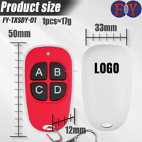 Prix de gros 433.92mhz 4 canaux télécommande serrure de parking en métal avec clé et porte-clés rouge serrure à distance de rechange
