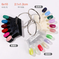 Usine 10 pièces faux ongles conseils affichage ovale couronne vernis à ongles Gel support acrylique tableau Palette avec anneau pour pratique montrant outil