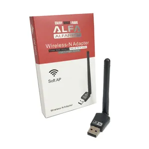 واي فاي دونغل لاسلكي USB واي فاي محول بطاقة شبكة 802.11n مع هوائي متوافق مع ويندوز 11/10/7/فيستا/XP/ماك/لينوكس