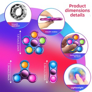 Fidget <span class=keywords><strong>Spinner</strong></span> <span class=keywords><strong>Bubble</strong></span> Popper 2 en 1, jouet sensoriel Pop Push, <span class=keywords><strong>spinner</strong></span> manuel, anti-stress, en plastique, cadeau pour enfants et adultes - Product Image 3