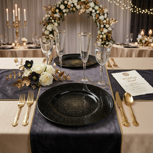 Platos <span class=keywords><strong>de</strong></span> Presentación <span class=keywords><strong>de</strong></span> Cristal Negro <span class=keywords><strong>con</strong></span> Brillo Dorado <span class=keywords><strong>de</strong></span> Lujo <span class=keywords><strong>de</strong></span> 13 Pulgadas, Platos Redondos <span class=keywords><strong>con</strong></span> Diseño <span class=keywords><strong>de</strong></span> Cielo Estrellado <span class=keywords><strong>para</strong></span> Decoración <span class=keywords><strong>de</strong></span> Mesa en Bodas y Eventos - Product Image 3