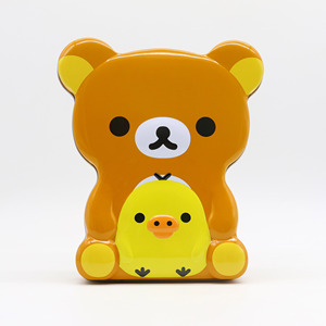 Boîte de rangement en métal personnalisée en forme d'ours de dessin animé, sans danger pour les aliments, pour chocolats de Pâques, bonbons, cadeaux pour enfants, emballage de fêtes - Product Image 1