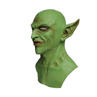 Masque de lutin jaune d'Halloween pour la fête Masque de tête en latex Cosplay Masque d'horreur de vampire clown démon pour Halloween