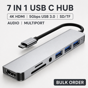 7 in 1 <b>USB</b> C <b>Hub</b> 4K <b>USB</b> 3.0 SD TF Card Reader Audio Type C Multiport Adapter for Laptop OEM Wholesale - Product Image 4