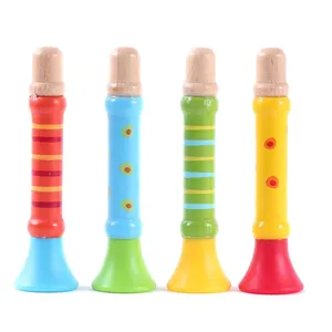बच्चे लकड़ी के खिलौने हॉर्न सीटी तुरही बहु-रंग वाद्ययंत्र संगीत खिलौने शिशु खेल प्रकार बच्चों के दिन उपहार