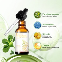Sérum Apaisant en Gros OEM à l'Acide Hyaluronique et à la Purslane 30ml – Hydratation Profonde, Anti-inflammatoire, Éclaircissant – Essence Visage Végétalienne ODM