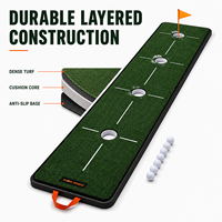 Tapis d'entraînement de golf personnalisé avec logo, gazon artificiel, coupelles cibles et drapeau détachable pour l'entraînement à domicile dans la cour