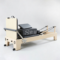 Fünfteiliges Ahornholz Pilates Reformer Bett für Yoga & Bodybuilding Übungen - Hochwertige Pilates Studio Ausrüstung für den Heimgebrauch