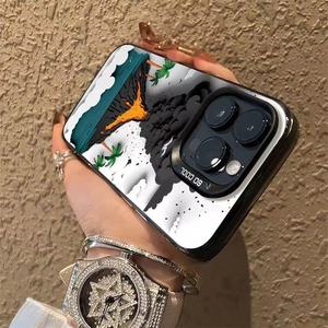 Nouvelle <span class=keywords><strong>Coque</strong></span> de Téléphone Portable Antichoc avec Motif Relief Volcanique pour iPhone 16 Plus 17 Air Pro Max, <span class=keywords><strong>Coque</strong></span> Arrière Électroplaquée - Product Image 3