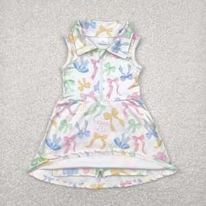 Robes Courtes à Manches Courtes pour Bébés Filles, Motif Fraise et Fleurs, avec Fermeture Éclair, Longueur Genou, Vente en Gros - Product Image 5