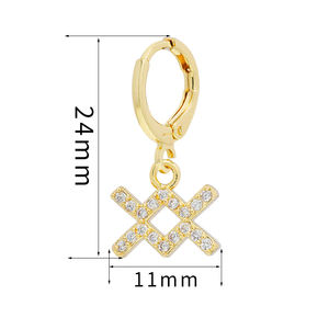 Zodiaco constelación pendientes zirconia cúbica al por mayor <span class=keywords><strong>2023</strong></span> recién llegados zirconia pendientes diamante aro pendientes moda CZ joyas - Product Image 2