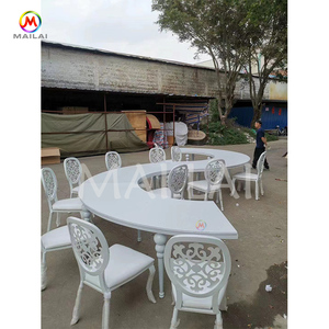 Wholesale Factory Furniture Wedding Sweetheart <strong>Table</strong> <strong>White</strong> <strong>Round</strong> <strong>Gloss</strong> Mdf Top Stainless Steel Legs Wedding <strong>Table</strong> - Product Image 5