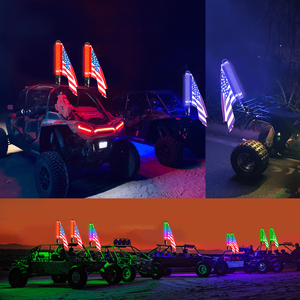 Nouveau COB Led <span class=keywords><strong>Whip</strong></span> Light 2.2 pouces d'épaisseur graisse RGB Chase Led <span class=keywords><strong>Whip</strong></span> Lights 1ft 2ft 3ft avec télécommande et application contrôle spirale antenne lumière - Product Image 5