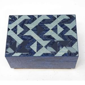 Handmade Wooden Jewelry <b>Box</b> with Geometric Inlay Pattern Elegant <b>Trinket</b> Organizer Decorative Storage Case for Bedroom HomeDecor - Product Image 1