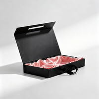Boîte cadeau en papier couché personnalisé, laminée, avec couvercle magnétique et poignée, doublure en soie, emballage haut de gamme pour parfums et cosmétiques, logo personnalisé