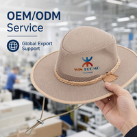 Chapeau de cowboy respirant pour hommes et femmes, chapeau de paille à large bord pour la protection solaire, chapeau d'été pour le safari en plein air, chapeau de plage, logo personnalisé, protection UV