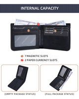 Baellerry dompet bisnis pria, kbusiness minimalis Ultra tipis modis kulit PU kapasitas besar