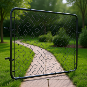 Cancello per Recinzione a Catena 47,2 X 70,9 Pollici in Acciaio Zincato Nero per Ingresso Giardino - Product Image 2