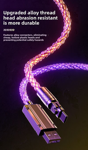 Chargeur USB Type-C rapide avec LED lumineuse, câble de données à charge rapide, alliage de zinc, PVC, portable, avec étui de transport, pour téléphone portable <span class=keywords><strong>iPhone</strong></span> - Product Image 2