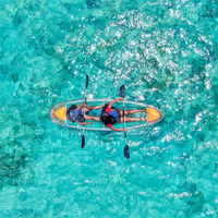 Kayak transparent de qualité commerciale en polycarbonate cristallin, canoë anti-impact pour la location d'activités aquatiques en île
