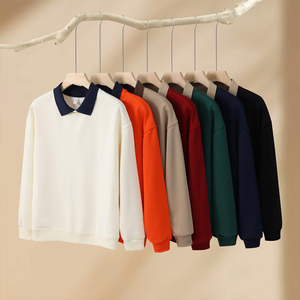 Felpe con collo a Polo essenziale con Logo personalizzato di alta qualità per gli uomini pronti per la spedizione per le maniche lunghe Polo invernale - Product Image 2